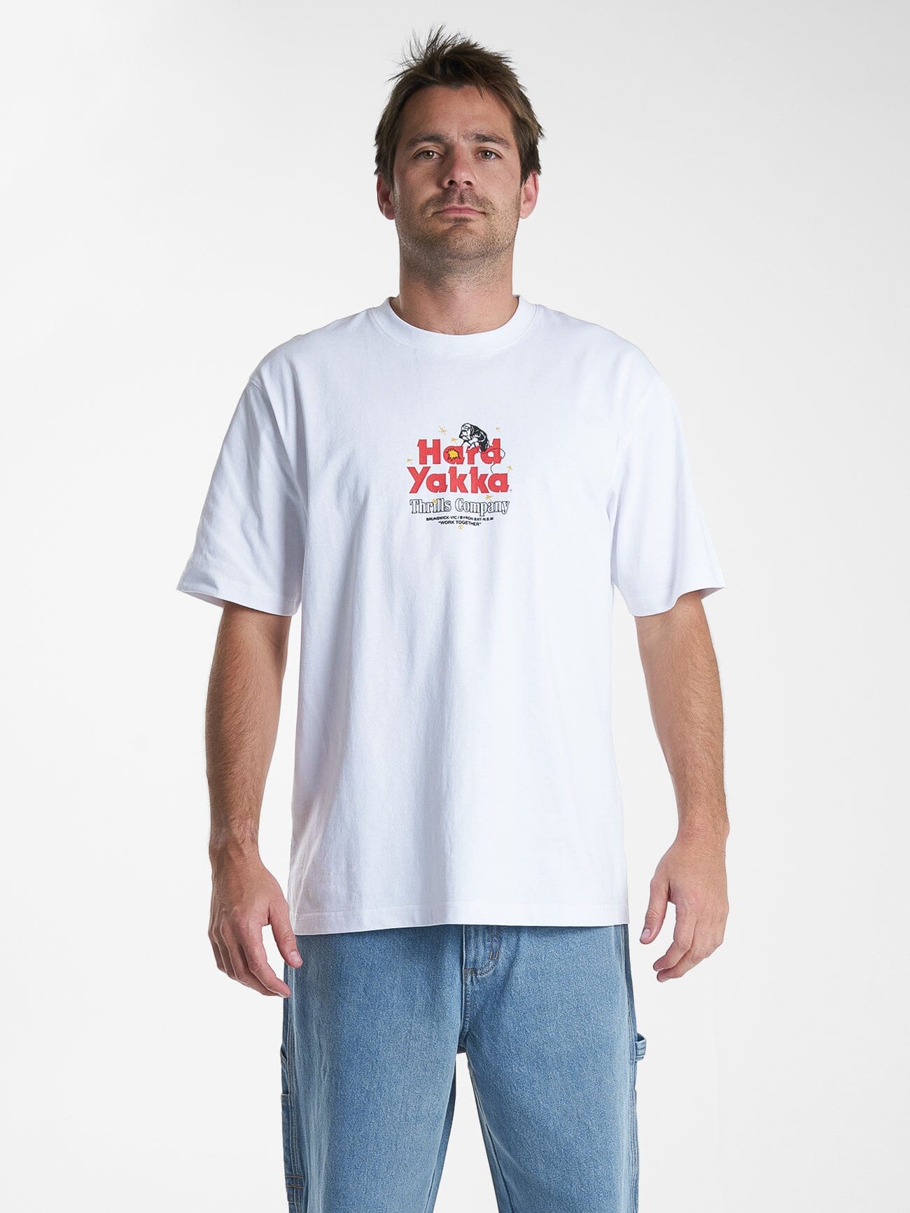 Hard Yakka X Thrills Blacksmith Oversize Tee - White