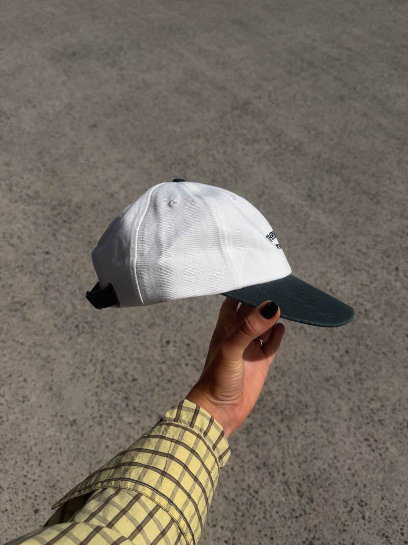 Thrills Co 6 Panel Cap - Off White - Yakka Green