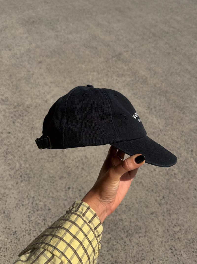 Thrills Co 6 Panel Cap - Washed Black