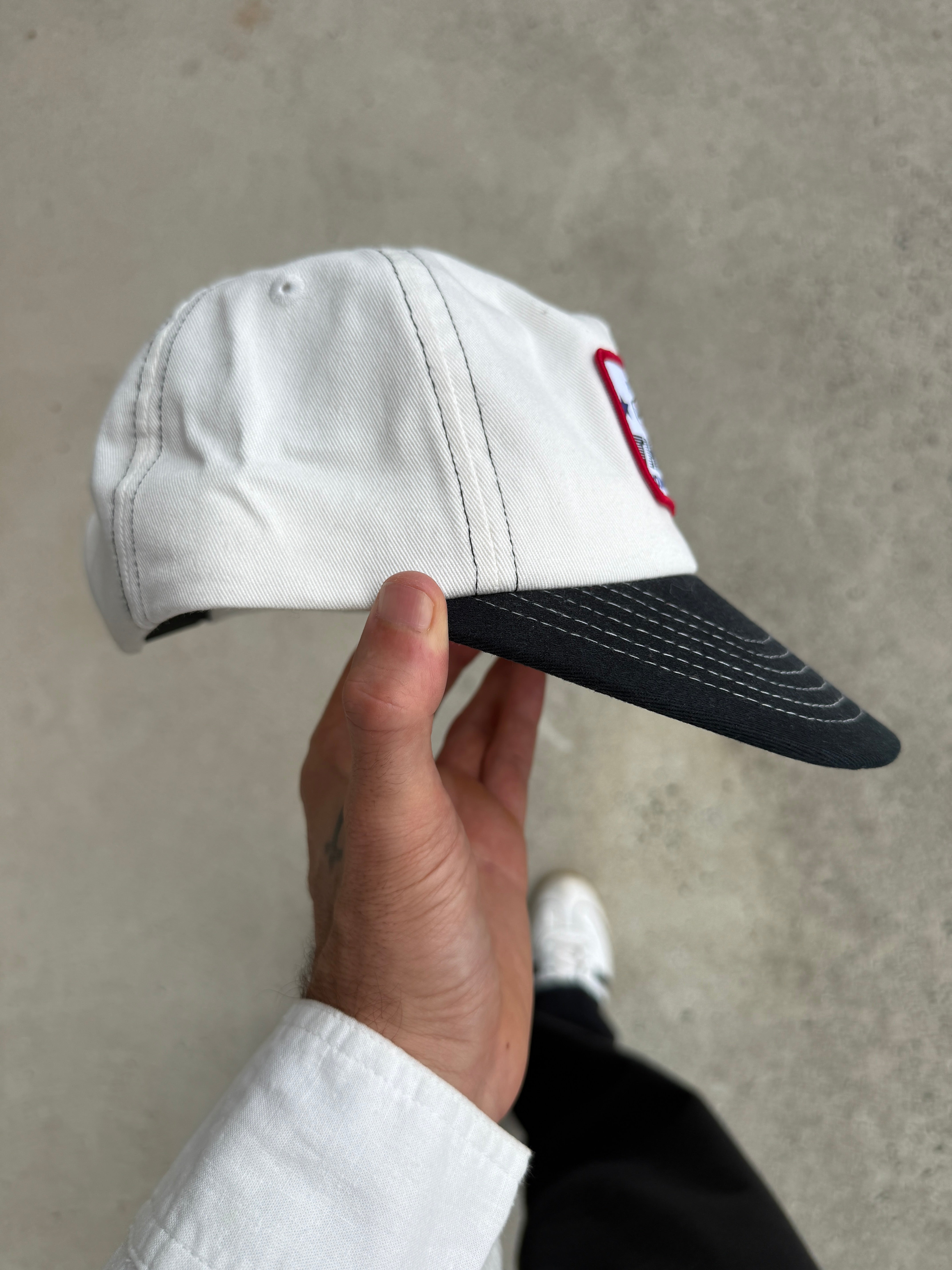 One Stop 5 Panel Short Brim Cap - Bone - Black