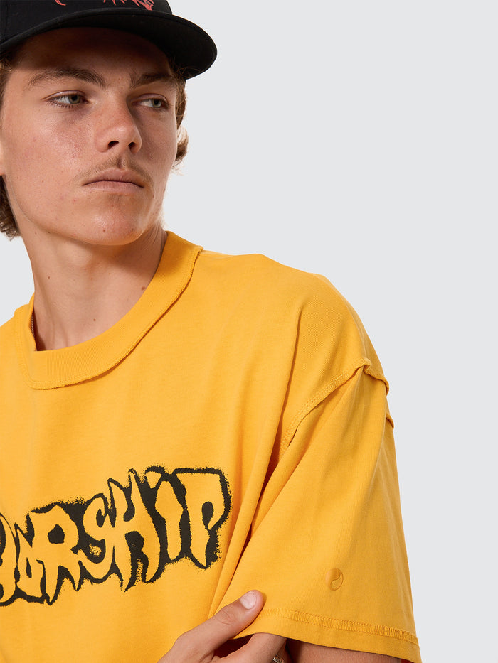 Fadeaway Box Crop Overdye Tee - Solar Yellow