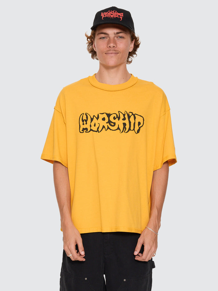 Fadeaway Box Crop Overdye Tee - Solar Yellow