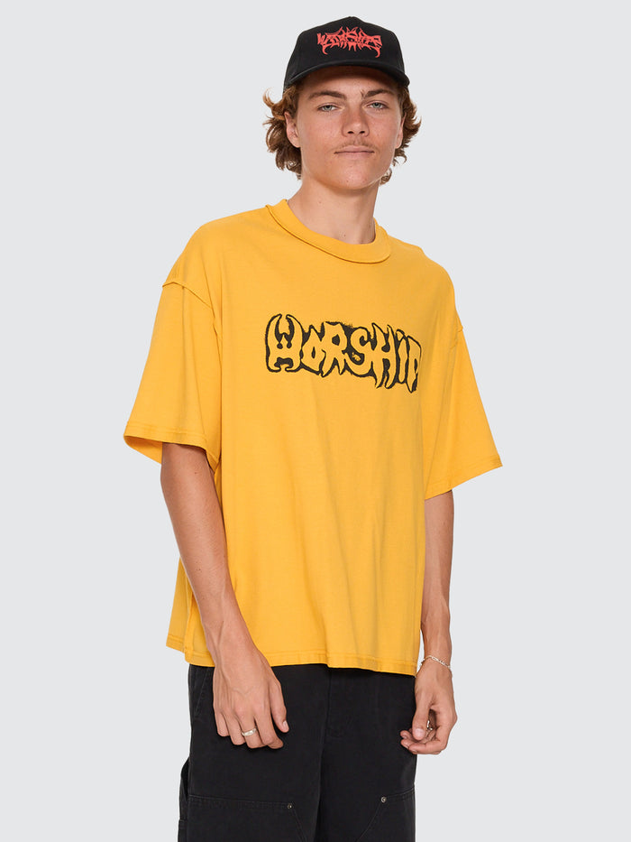 Fadeaway Box Crop Overdye Tee - Solar Yellow
