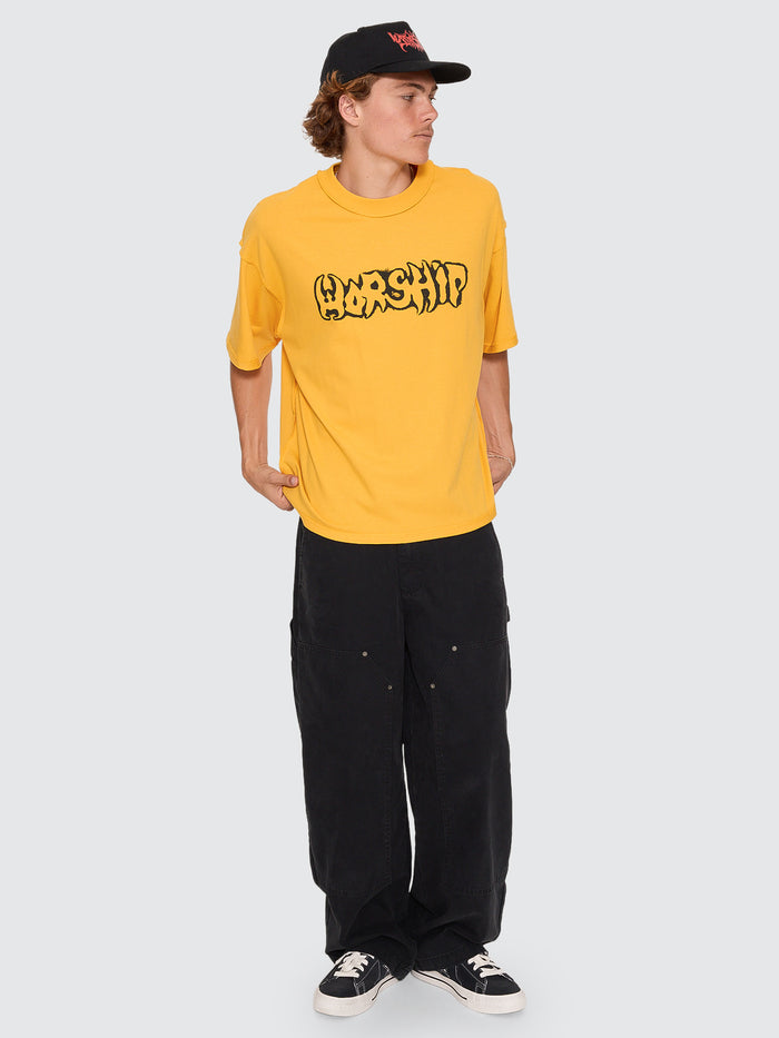 Fadeaway Box Crop Overdye Tee - Solar Yellow