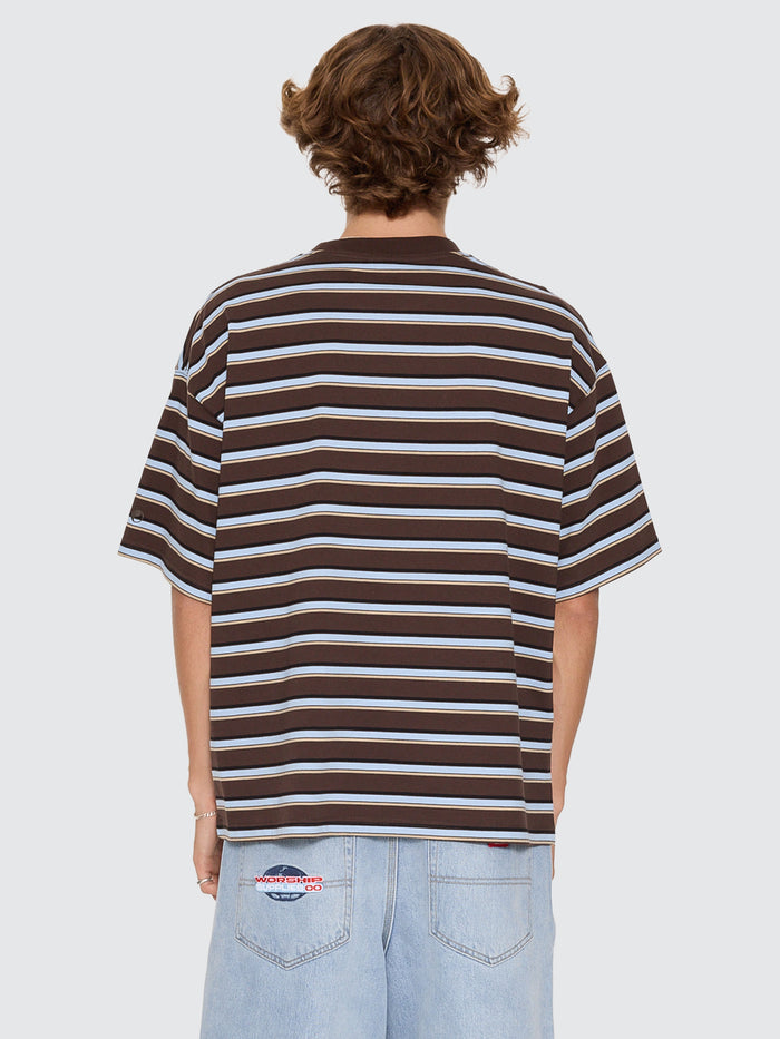 Globo Stripe Box Crop Tee - Ganache Stripe