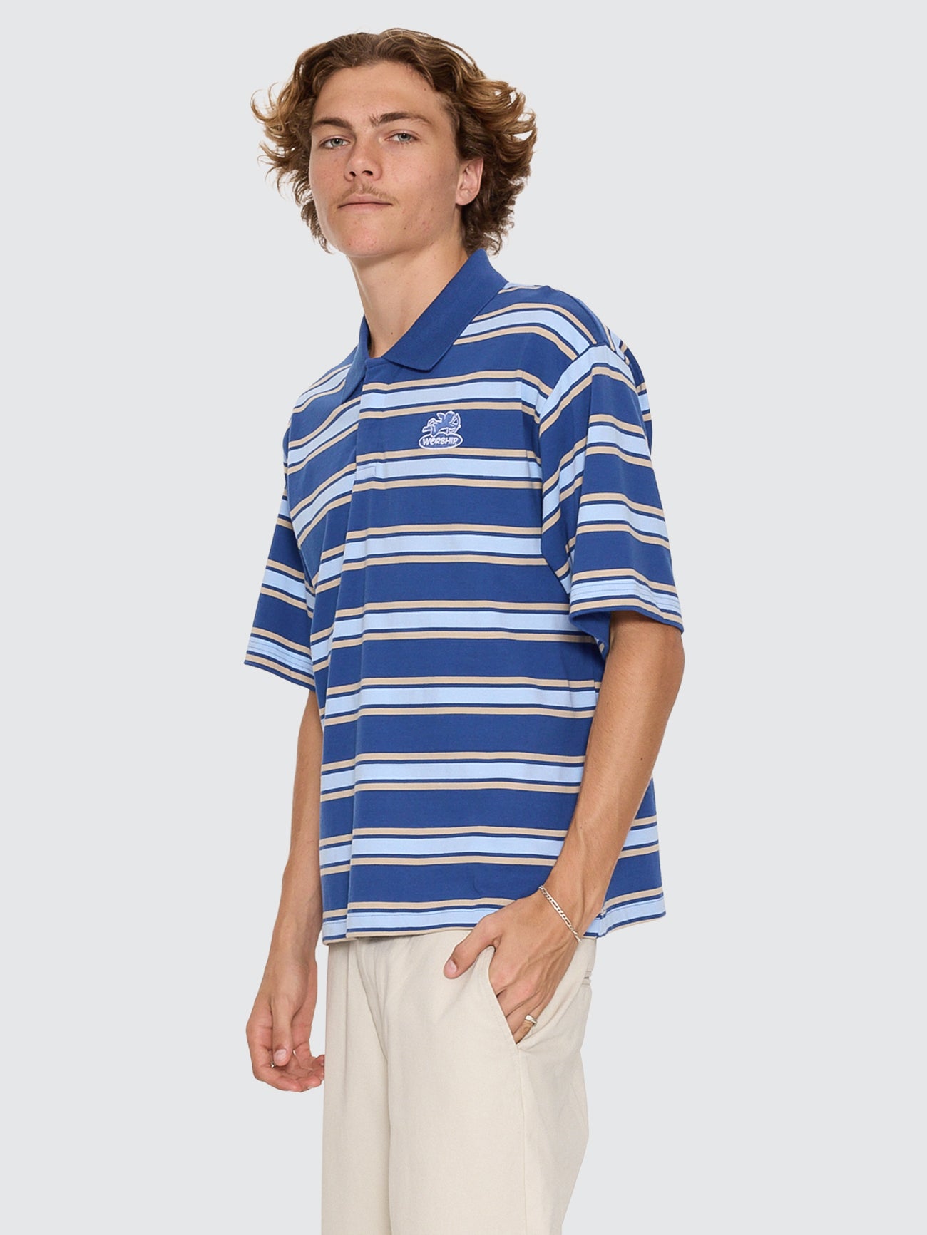 Shadow Cherub Short Sleeve Golf Polo - Blue