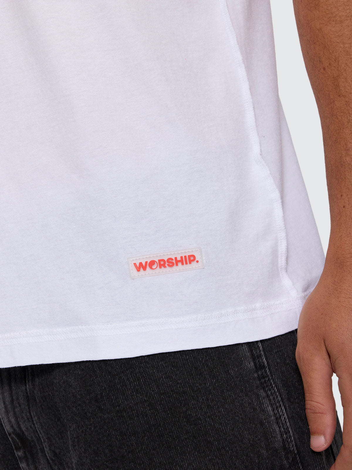 Reverse Box Crop Cotton Linen Tee - White