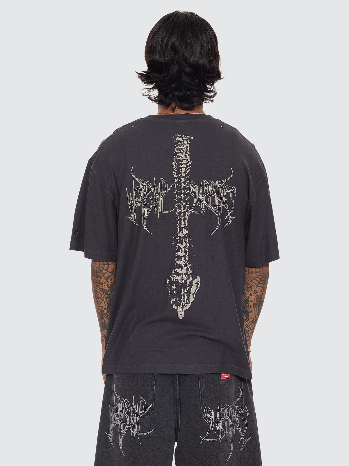 Spinal Cotton Linen Tee - Pigment Black