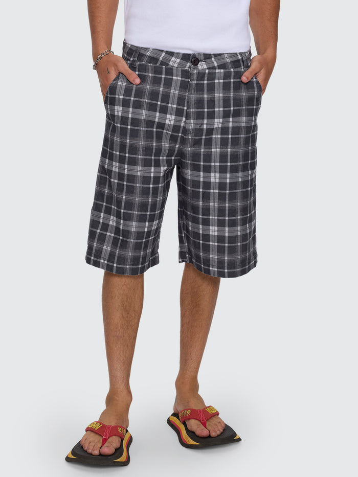 Overdue Fatigue Short - Charcoal Check