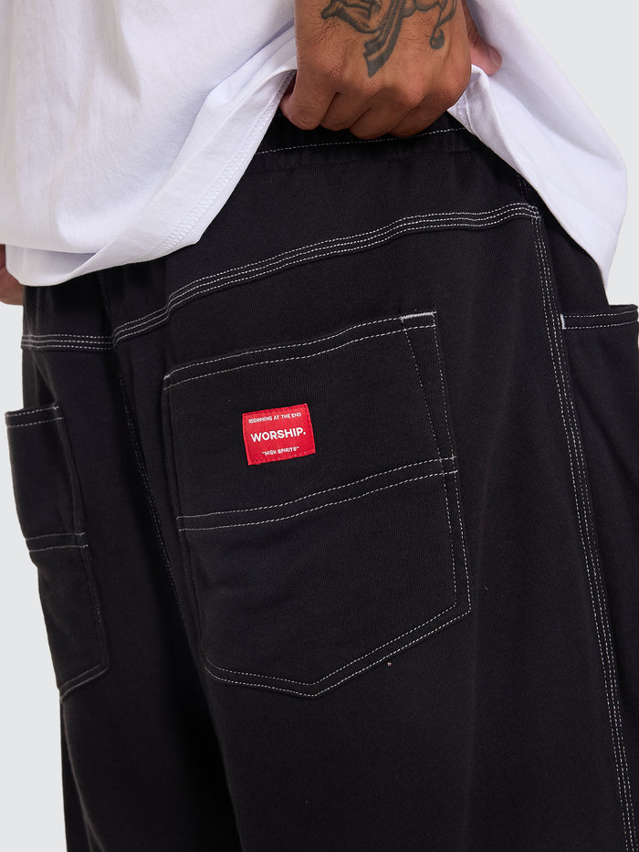 Big Dawg Elastic Fleece Short - Black