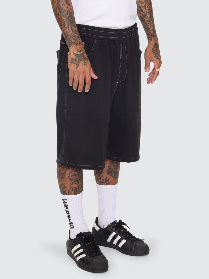 Big Dawg Elastic Fleece Short - Black