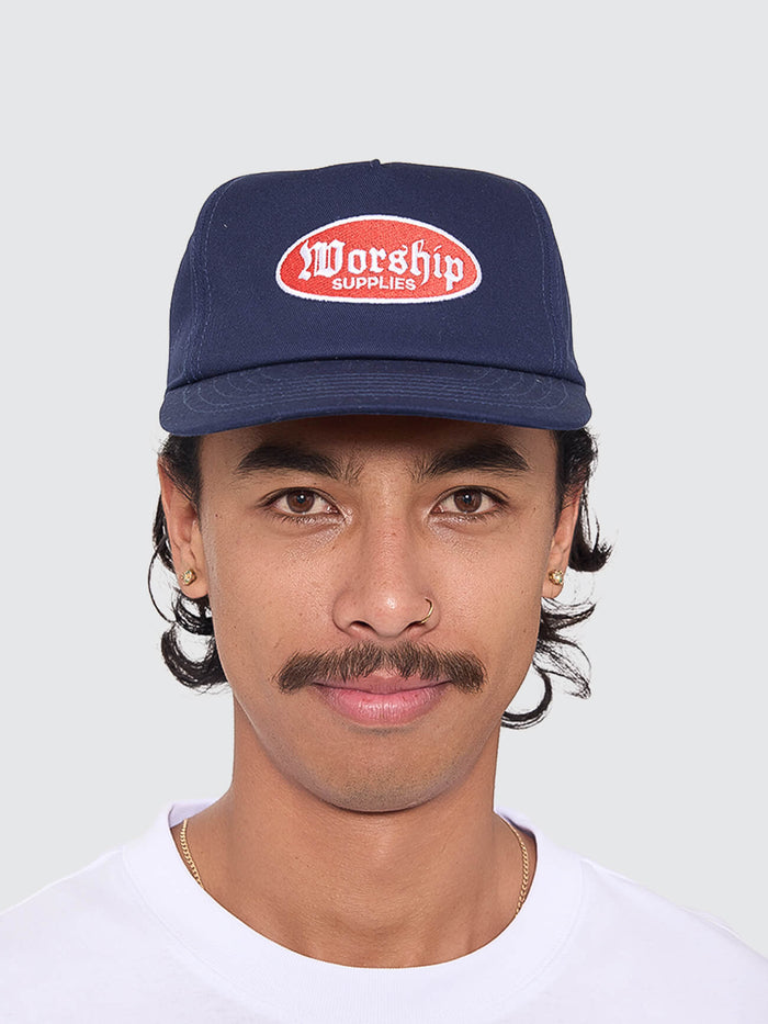 Rise 5 Panel Hat - Navy One Size