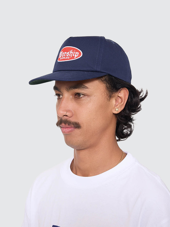 Rise 5 Panel Hat - Navy One Size