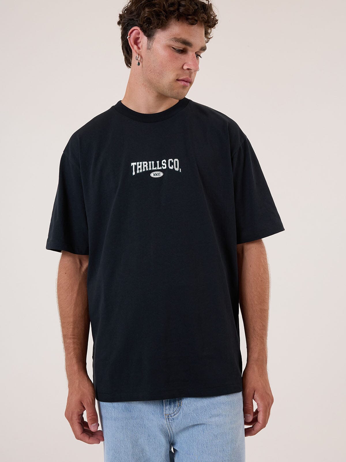 Recruit Oversized Fit Tee - Washed Black XS