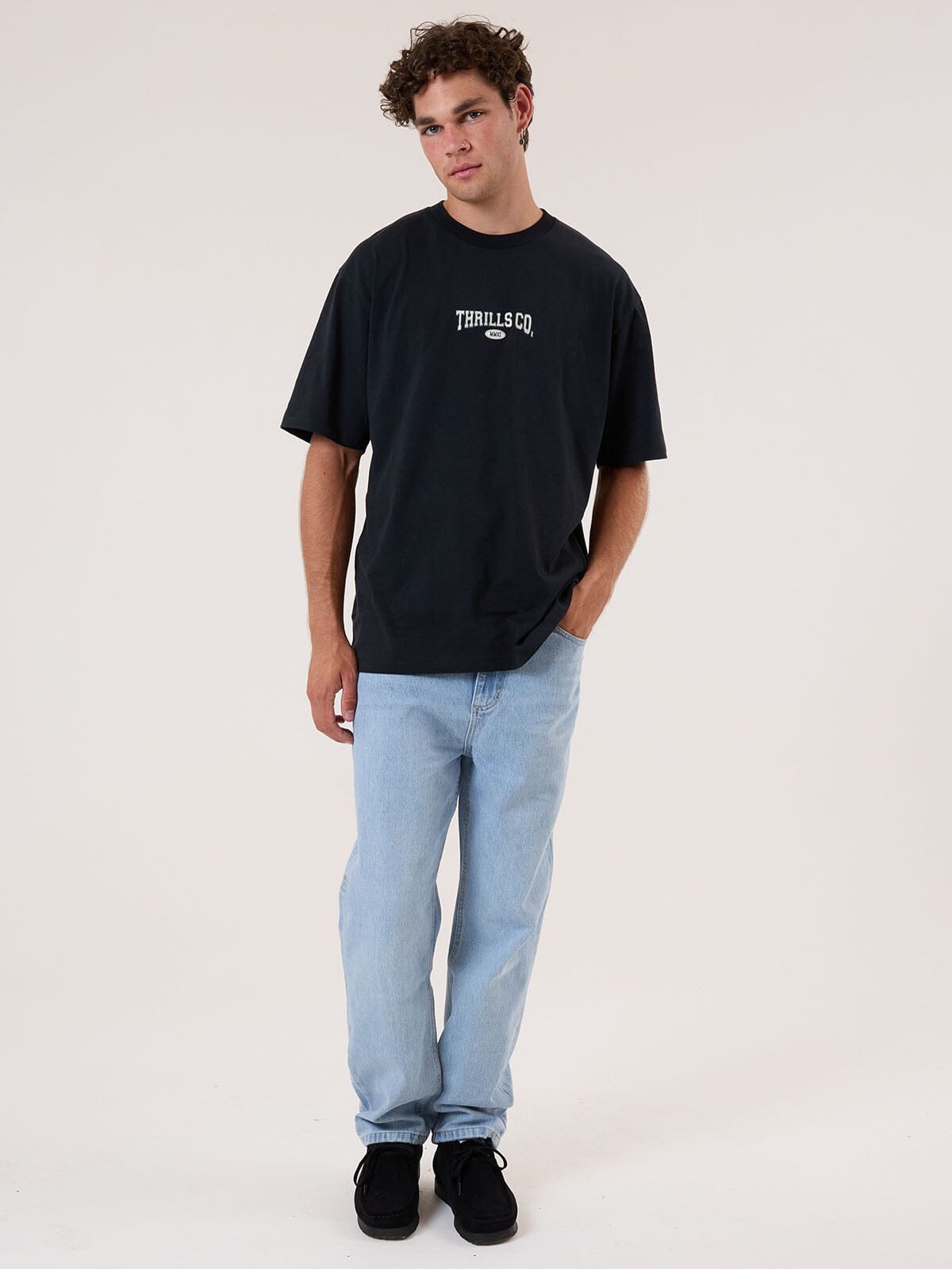 Recruit Oversized Fit Tee - Washed Black XS