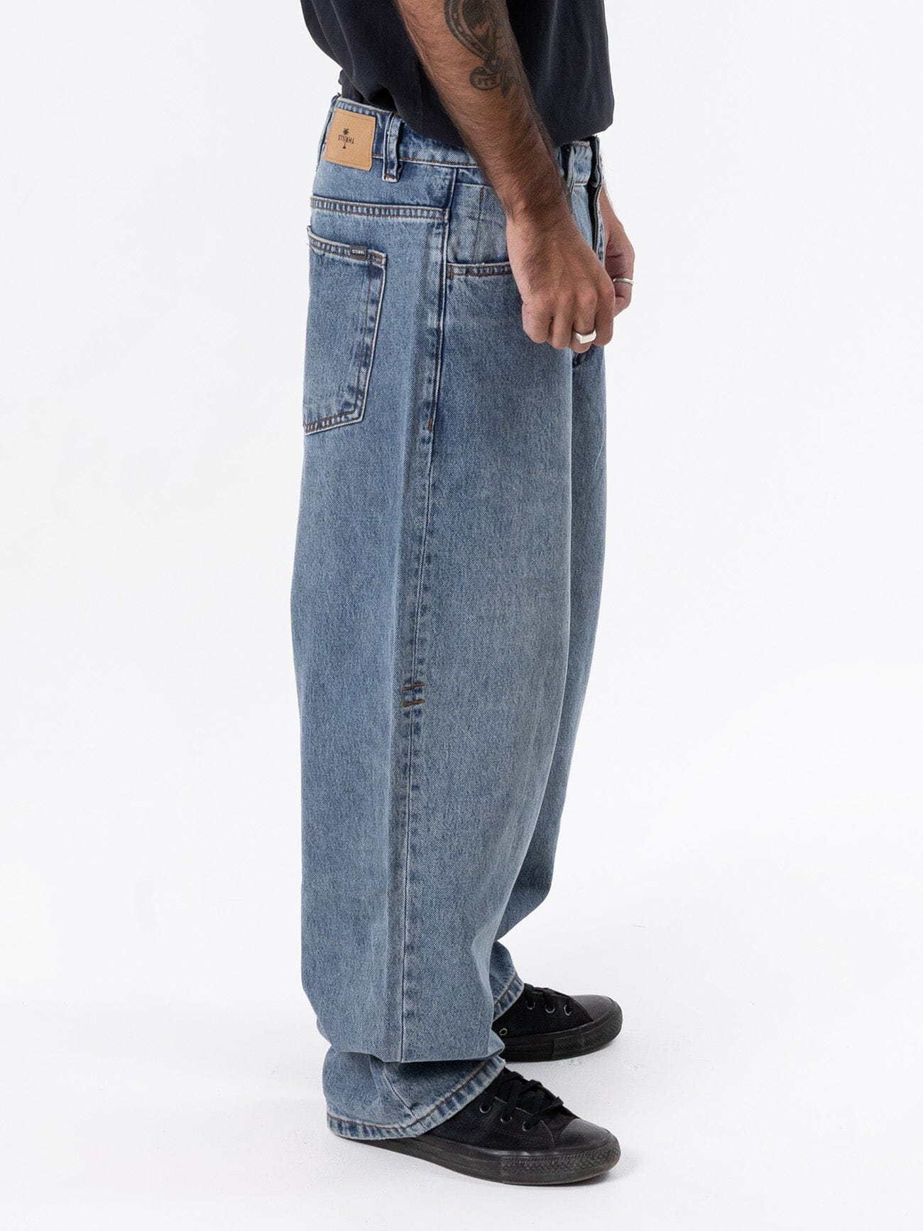 Biggest Slacker Big Baggy Denim Jean - Dirty Weathered Blue