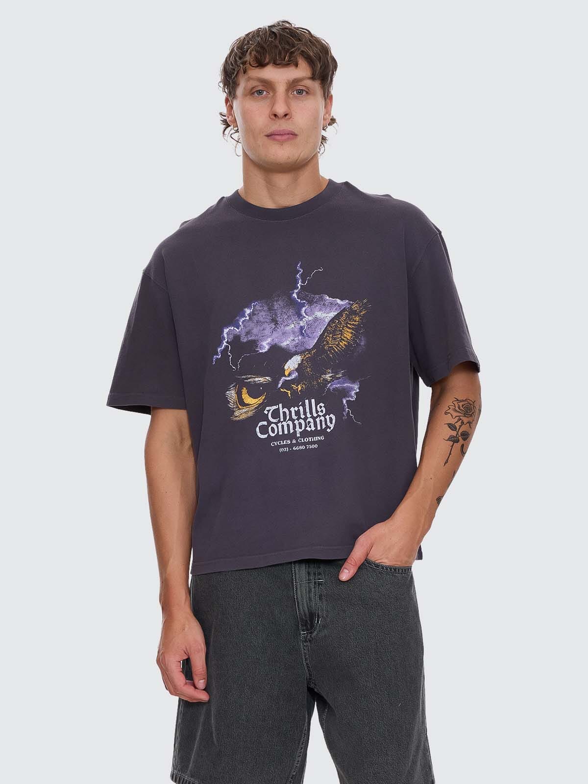 Flight Risk Box Crop Tee - Dark Charcoal