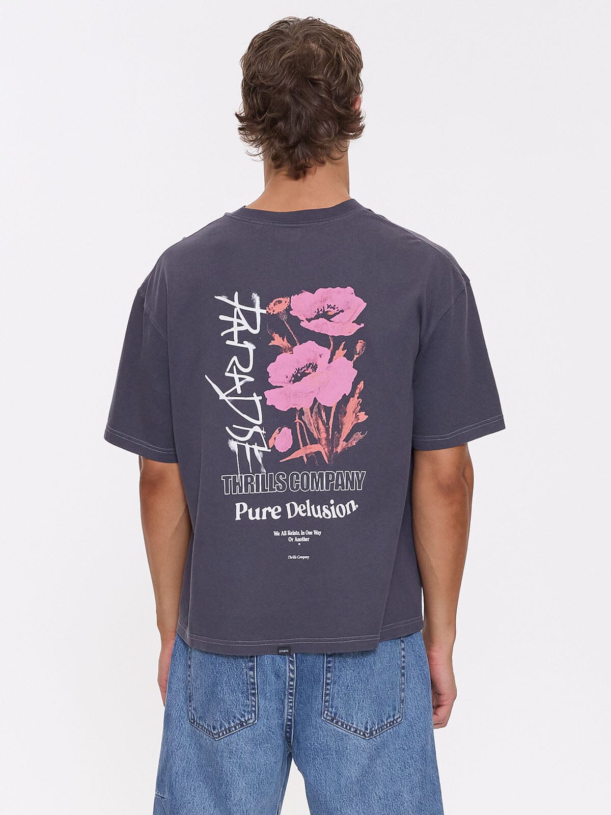 Pure Delusion Box Crop Tee - Ebony