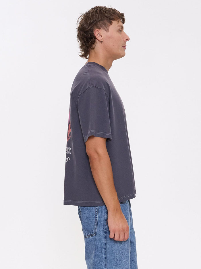 Pure Delusion Box Fit Cropped Tee - Ebony