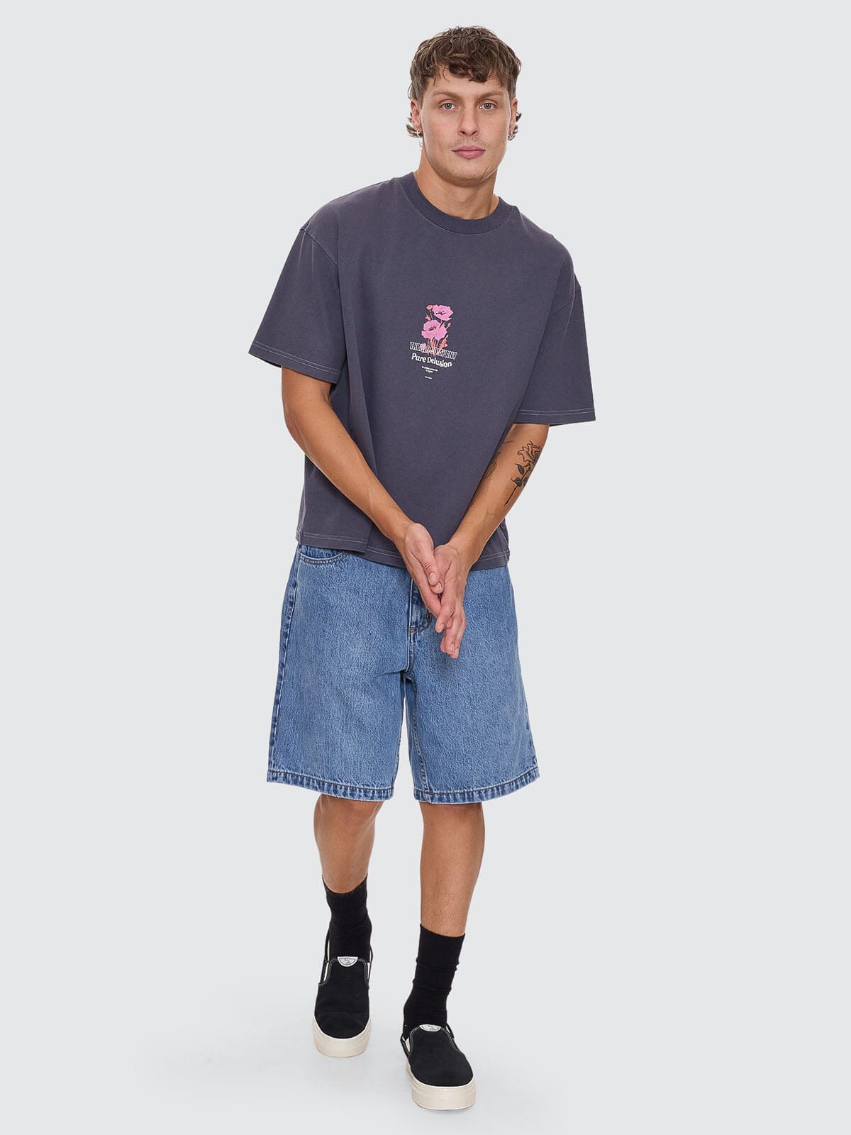 Pure Delusion Box Crop Tee - Ebony