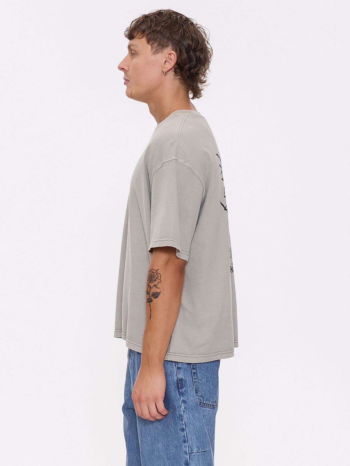 Pure Delusion Box Fit Cropped Tee - Fog