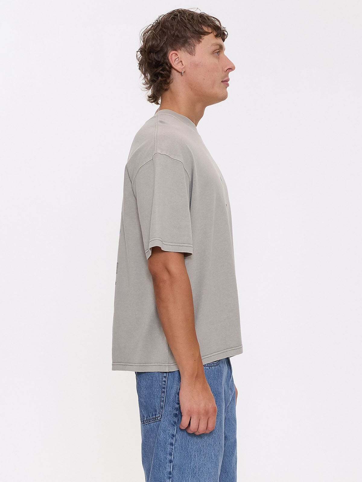 Pure Delusion Box Fit Cropped Tee - Fog