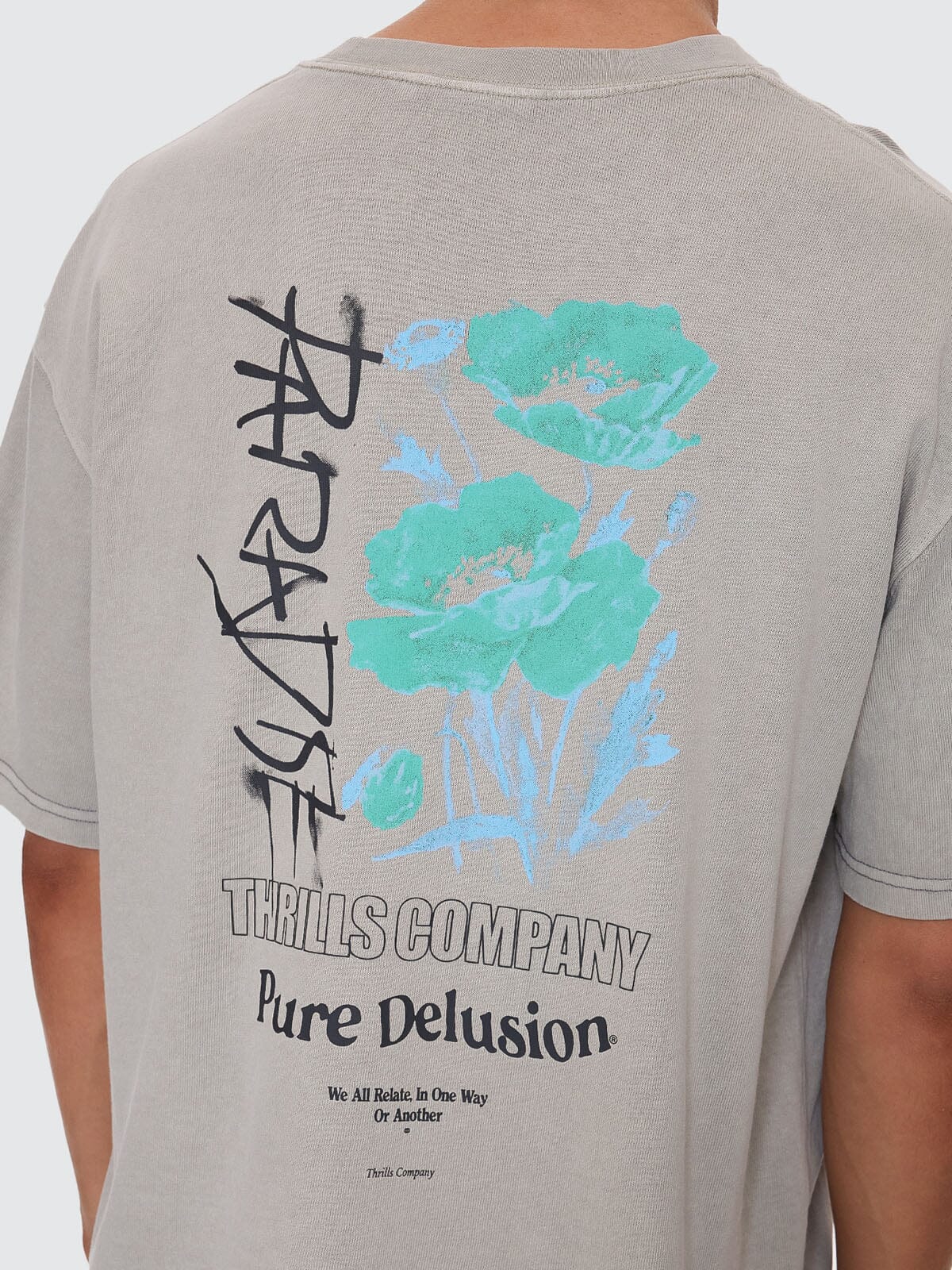 Pure Delusion Box Fit Cropped Tee - Fog