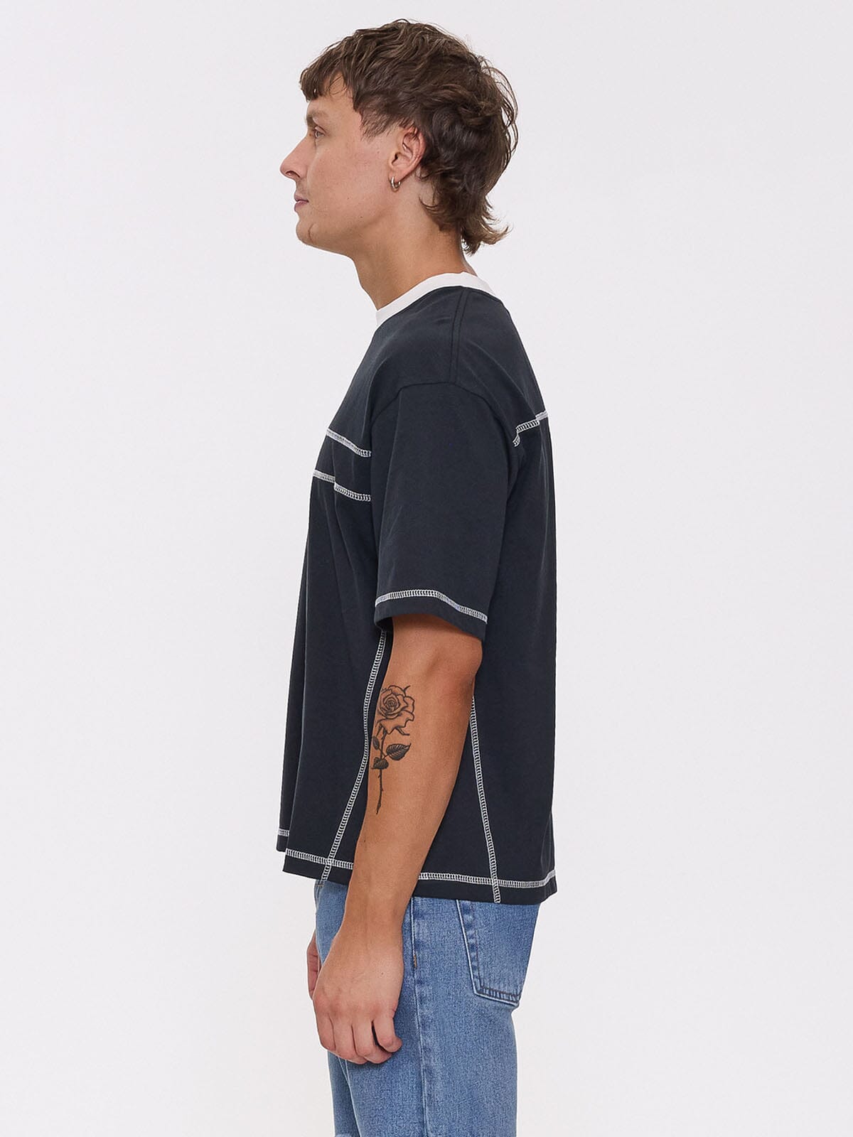 Consequence Box Fit Cropped Tee - Washed Black