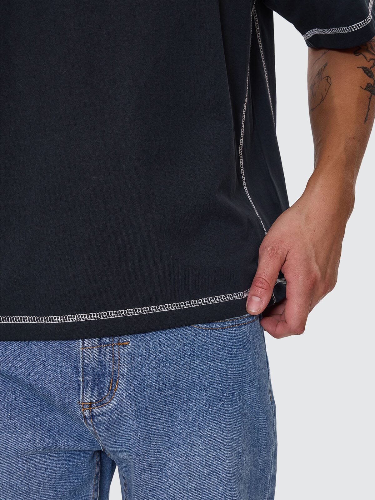 Consequence Box Fit Cropped Tee - Washed Black