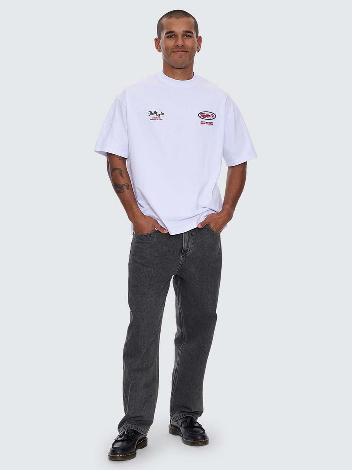 Double Time Box Fit Oversize Tee - White XS