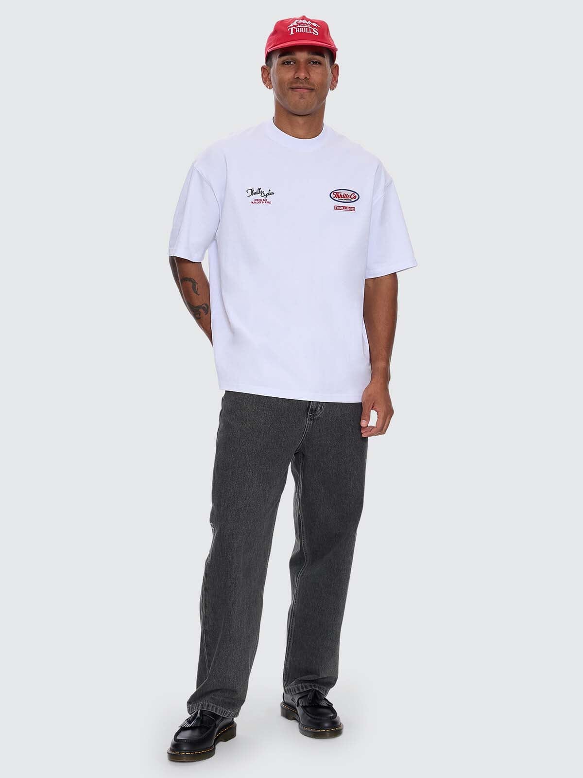 Double Time Box Fit Oversize Tee - White XS