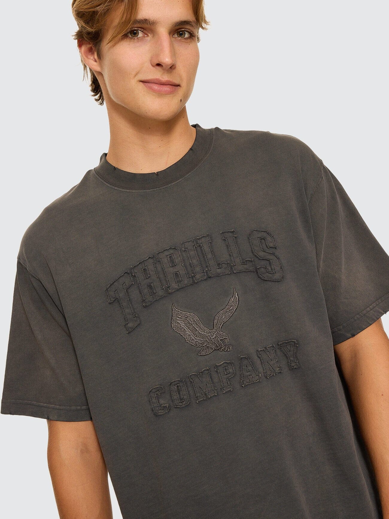 Campus Box Crop Tee - Washed Black