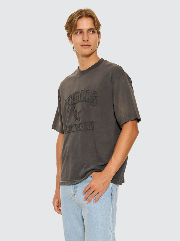 Campus Box Crop Tee - Washed Black