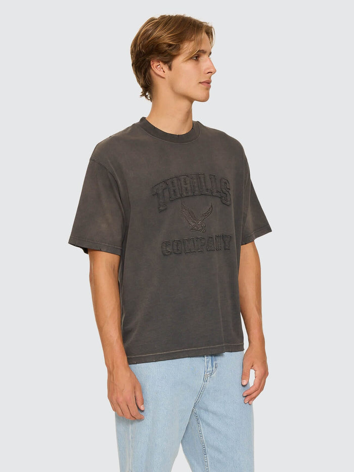 Campus Box Crop Tee - Washed Black