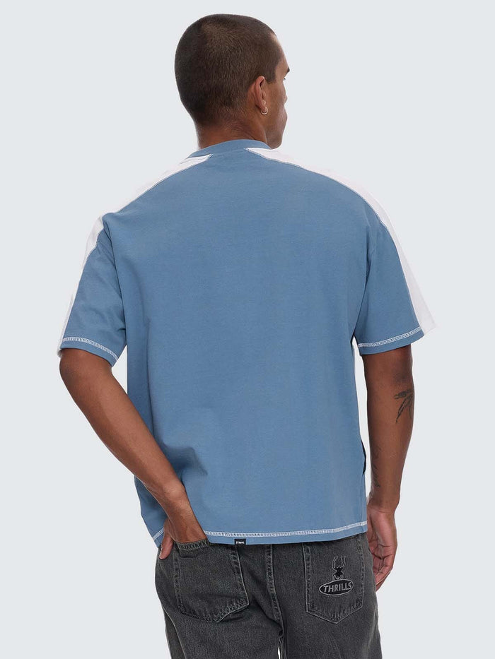 Campus Embro Box Fit Oversize Panel Tee - Smog XS