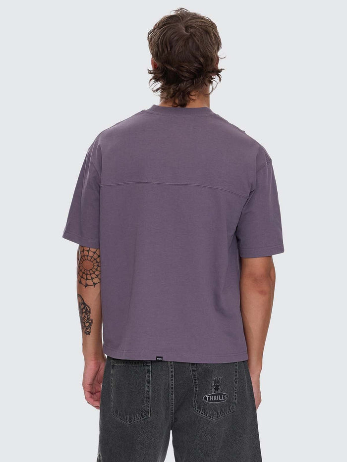 Used And Fused Box Fit Oversize Short Tee - Purple Ash XS