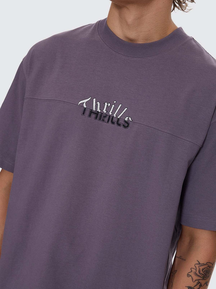 Used And Fused Box Fit Oversize Short Tee - Purple Ash XS