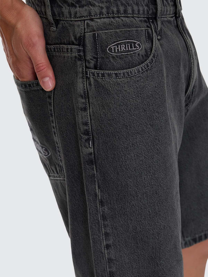 Nightshade Mid Slacker Denim Short - Seaglass Black Overdye 26
