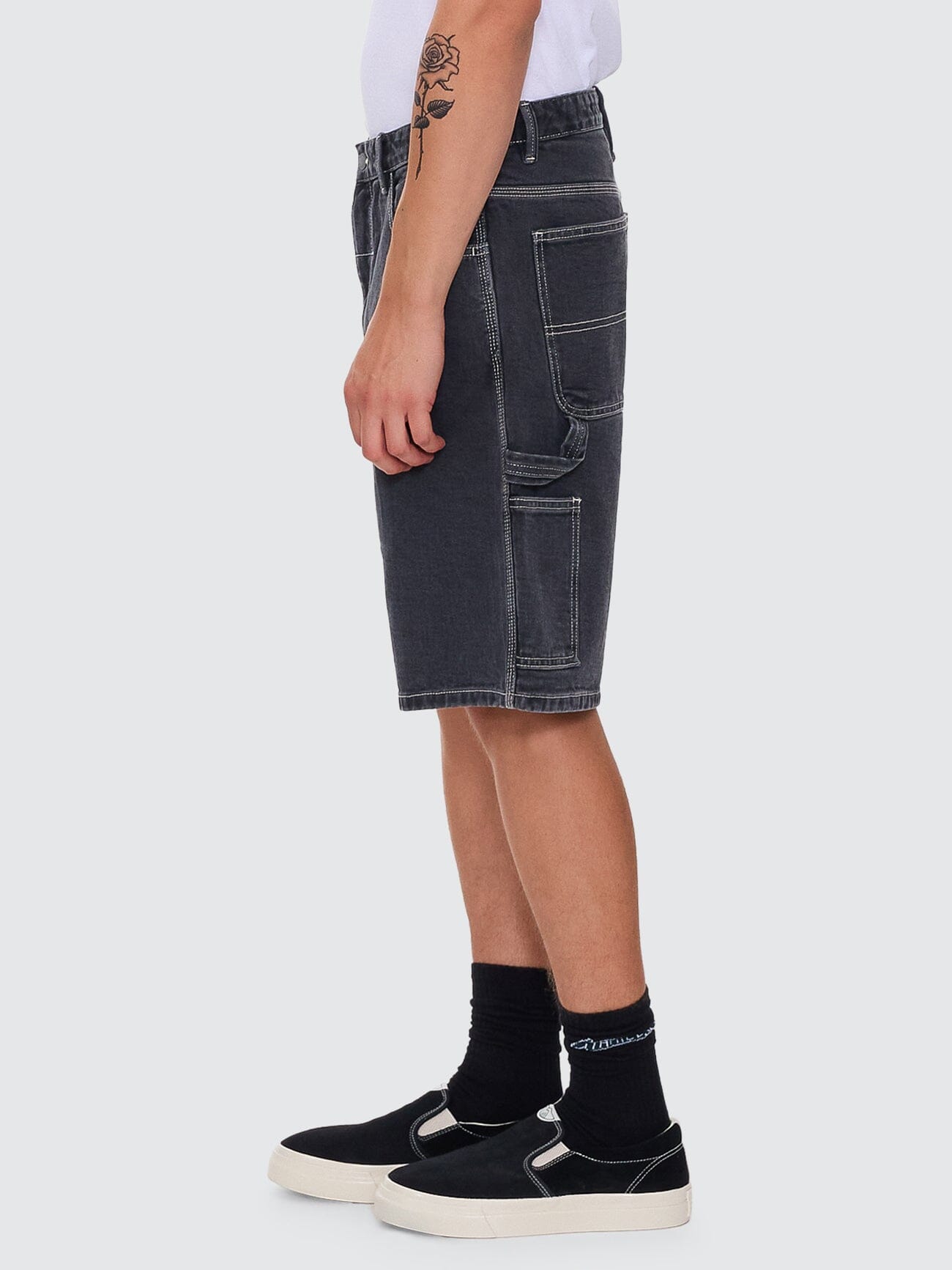Bitten Twice Biggest Slacker Carpenter Short - Faded Black 26