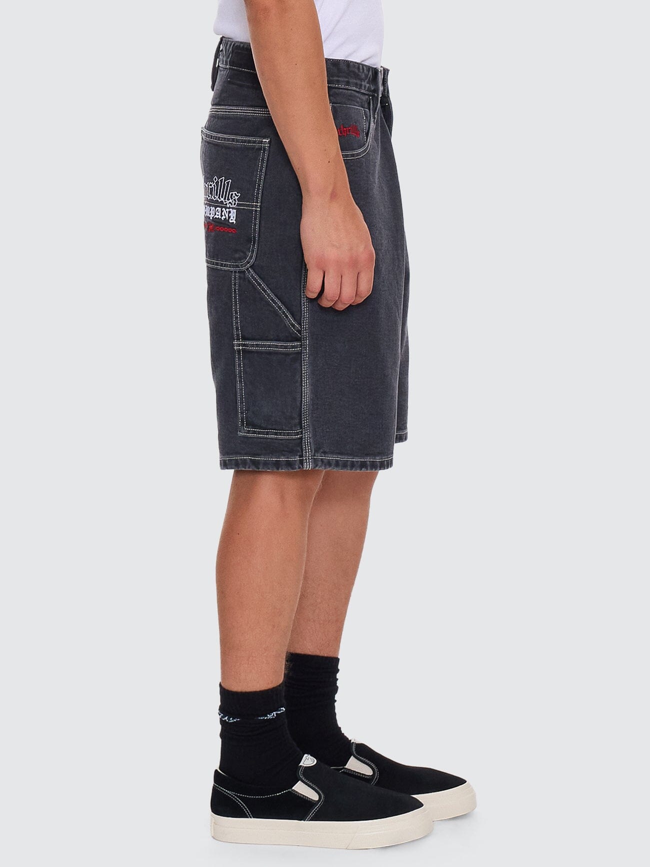 Bitten Twice Biggest Slacker Carpenter Short - Faded Black 26