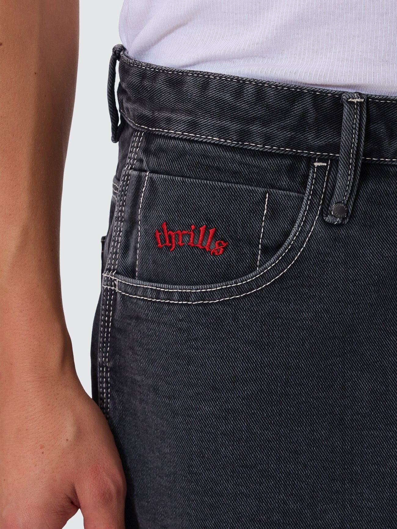 Bitten Twice Biggest Slacker Carpenter Short - Faded Black 26