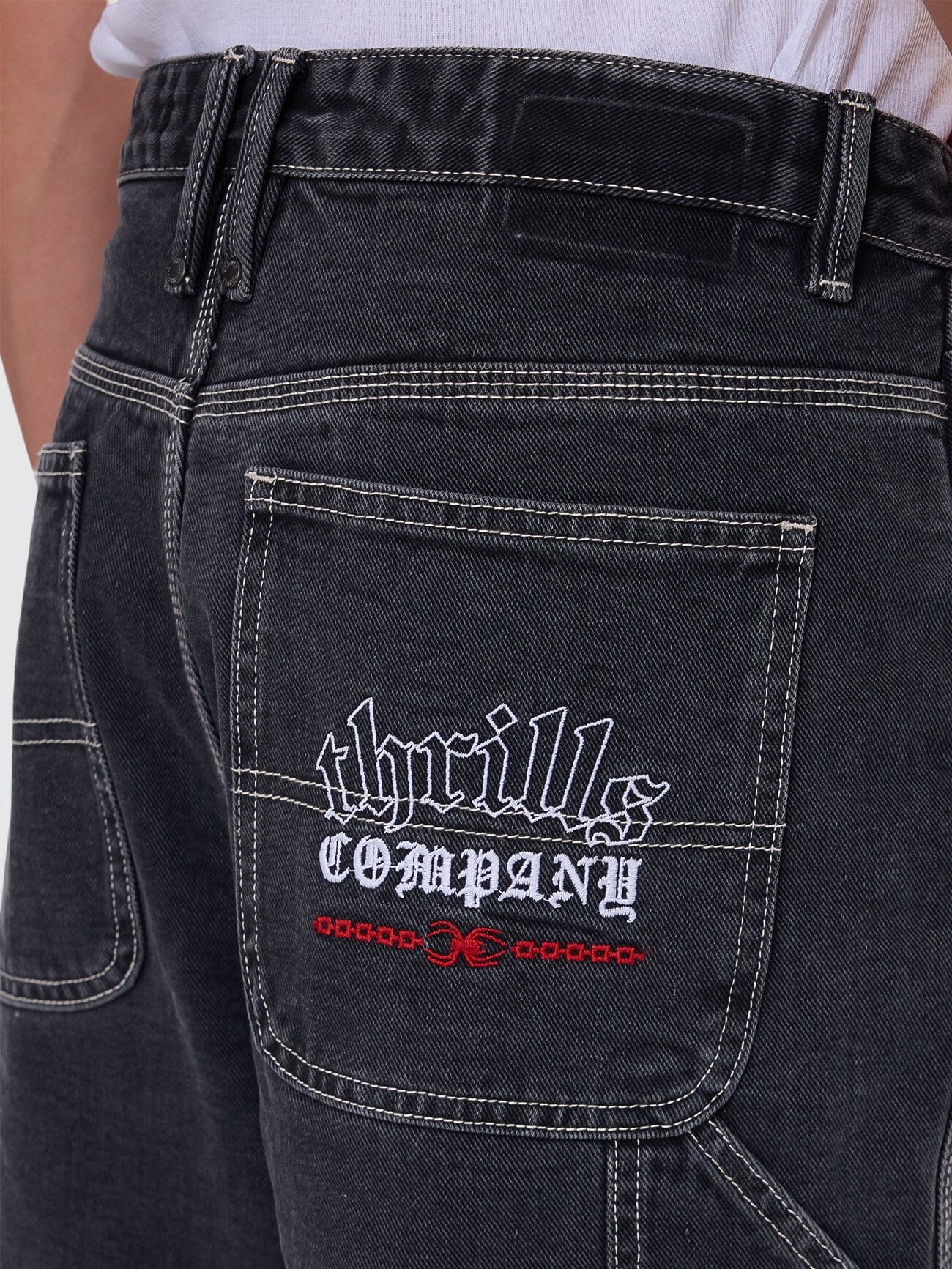 Bitten Twice Biggest Slacker Carpenter Short - Faded Black 26