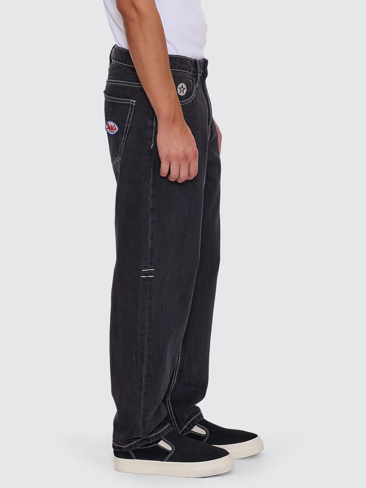 Double Time Slacker Relaxed Denim Jean - Aged Black