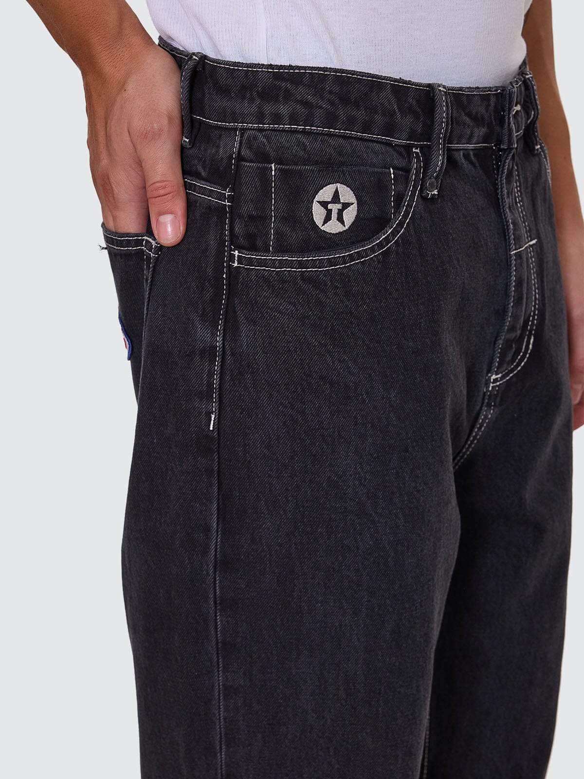 Double Time Slacker Relaxed Denim Jean - Aged Black