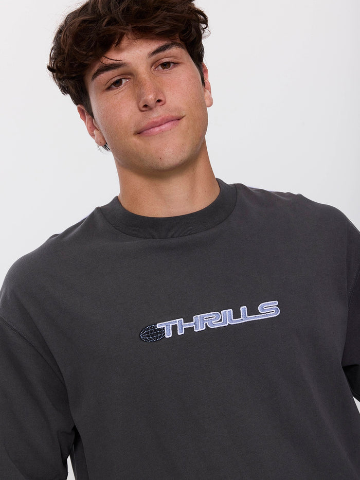 Eclipse Panel Oversize Box Crop Tee - Dark Merch Black XXS