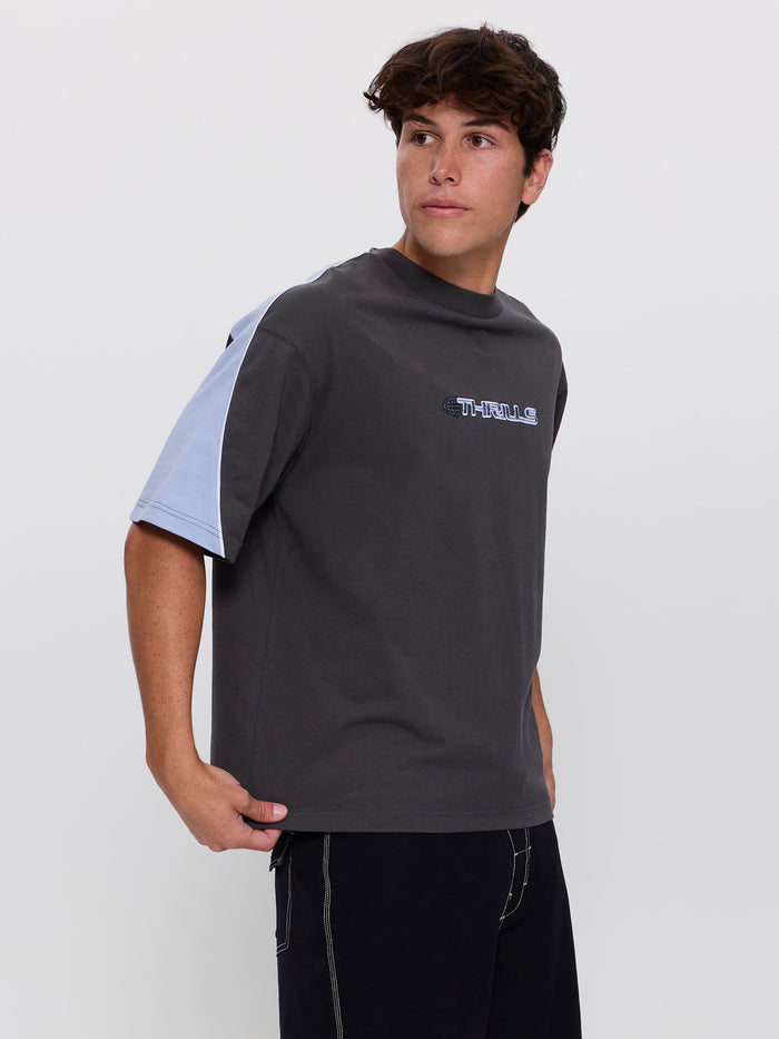 Eclipse Panel Oversize Box Crop Tee - Dark Merch Black XXS