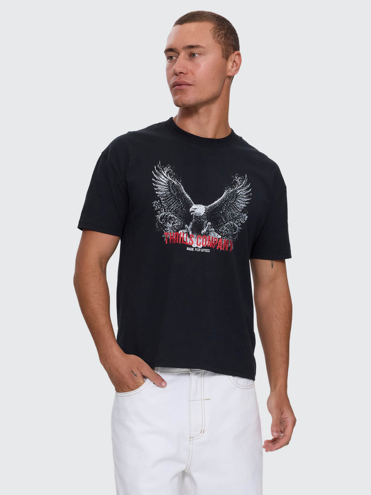 Made For Speed Merch Crop Slim Tee - Washed Black XXS