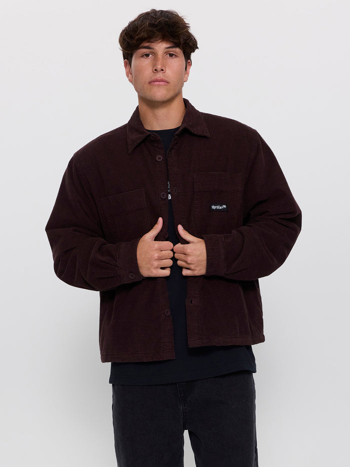 Delusion Cord Overshirt - Black Coffee XS
