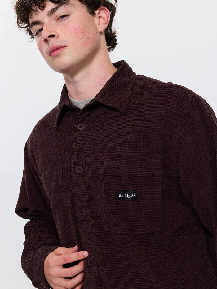 Delusion Cord Overshirt - Black Coffee XS