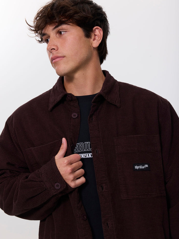 Delusion Cord Overshirt - Black Coffee XS